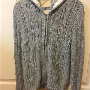 Knit Gray Hollister Zip Up